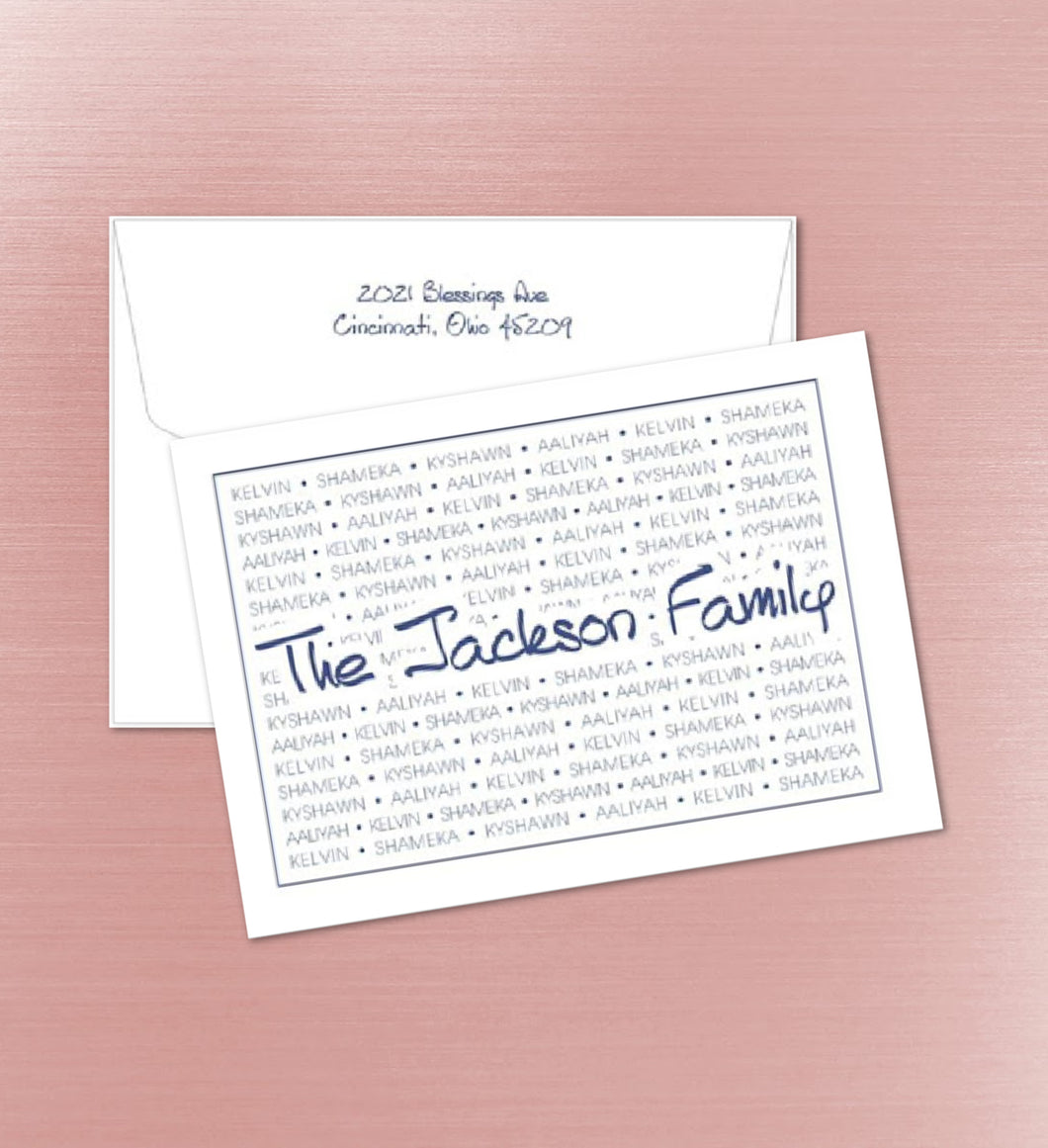 Family Name Script Style - Personalized Oversized Note