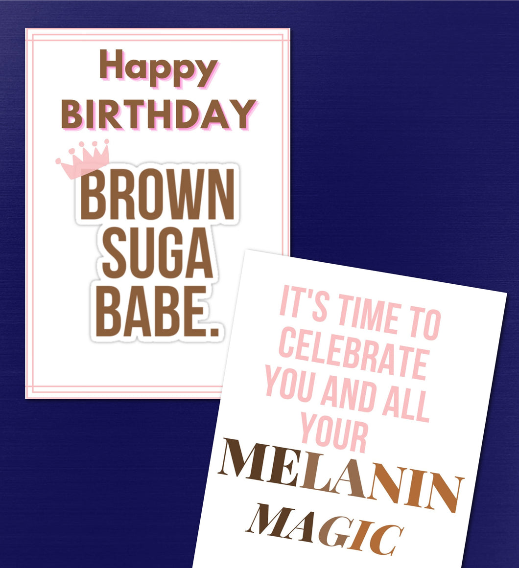Brown Suga Babe Birthday Card